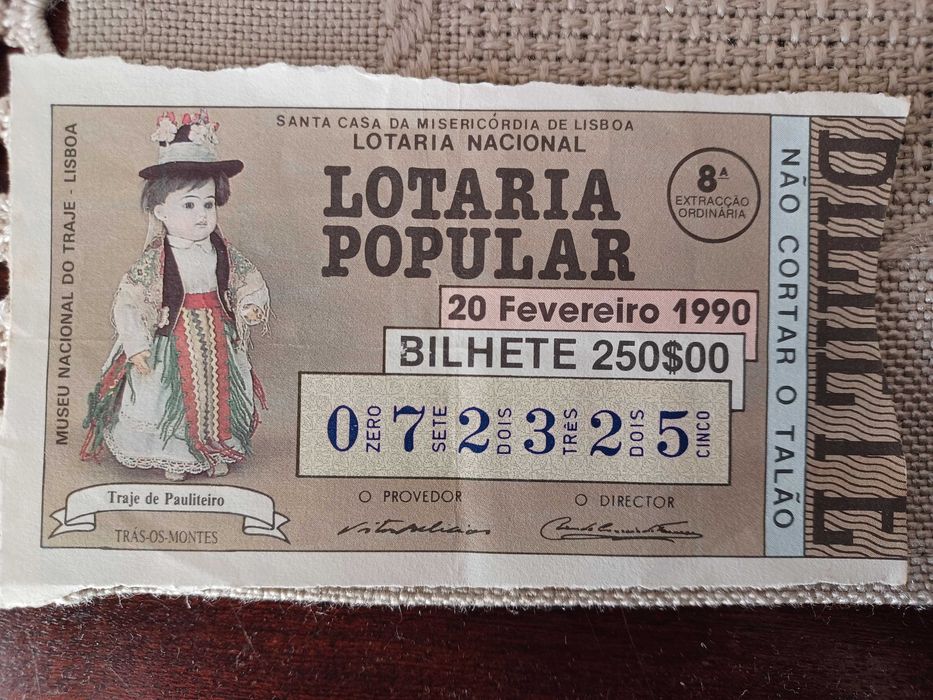 Bilhetes de lotaria antigos - colecção