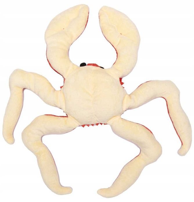 zabawka dla psa pluszowa mocna Czerwony krab z piszczałką 40cm