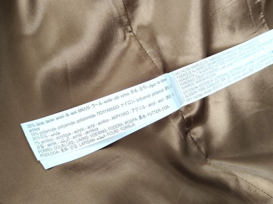 Trencz Massimo dutti 36 S czarny wiskozowy wełniany klasyczny pagony