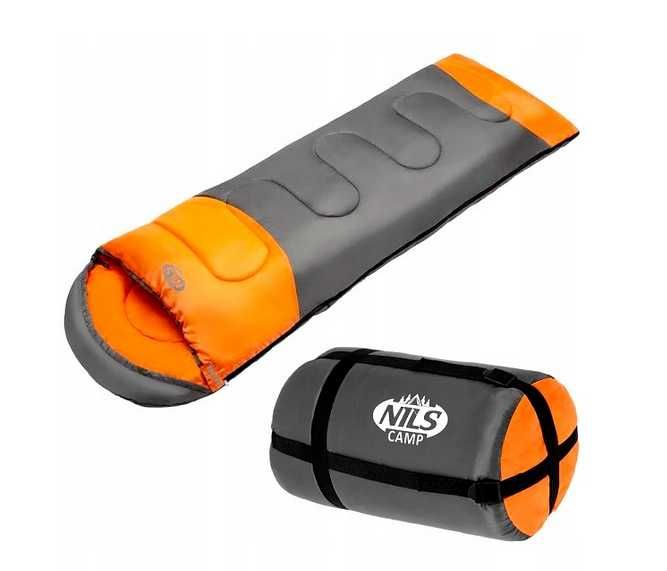 Śpiwór Turystyczny Ciepły Mumia Duży Pod Namiot 215x75 cm + Pokrowiec