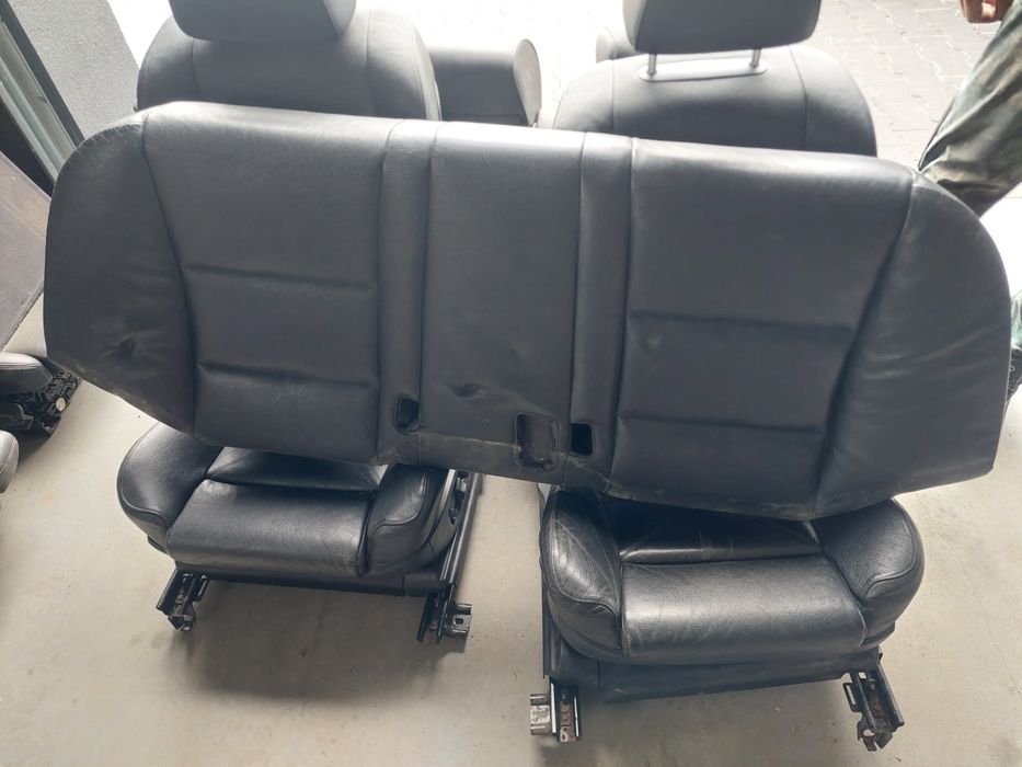 skóra sportsize kubelki czarna skóra sedan bmw e60 grzane