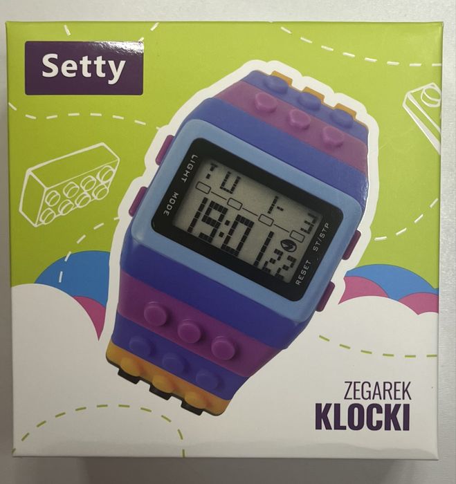 Zegarek dziecięcy Setty Klocki kolorowy cyfrowy LCD