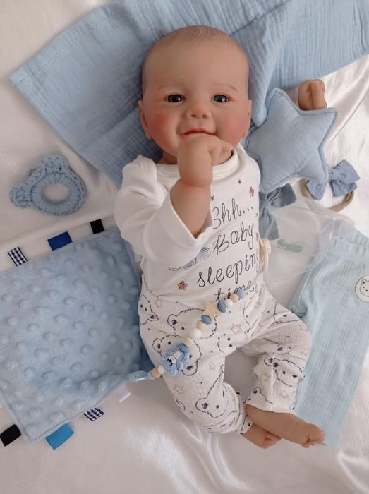 Lalka chłopczyk w typie Reborn z wyprawką prezent lala chłopiec