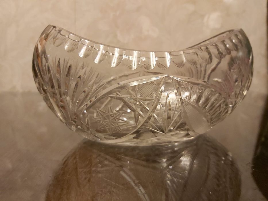 Mała kryształowa żardiniera PRL