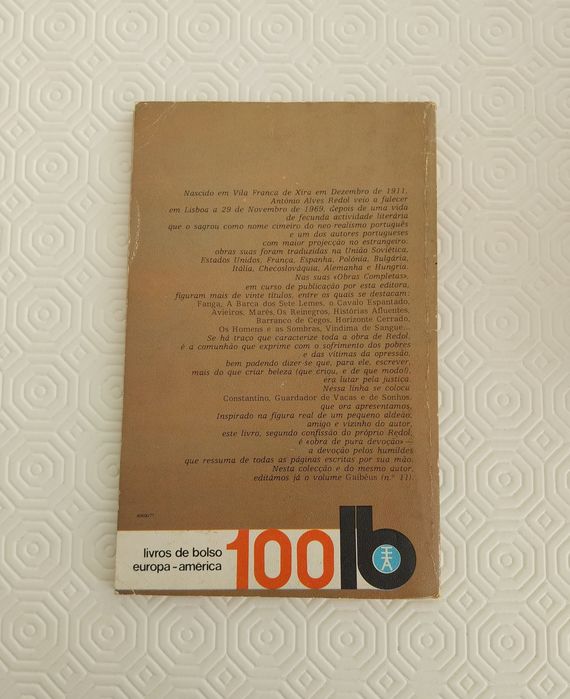 Livro "guardador de vacas e de sonhos" de Alves Redol Constantino