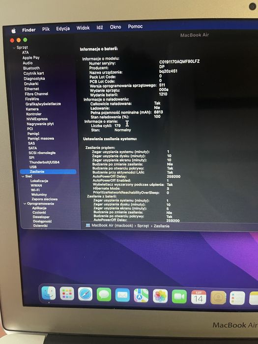 MacBook Air 2017 pamięć 128GB