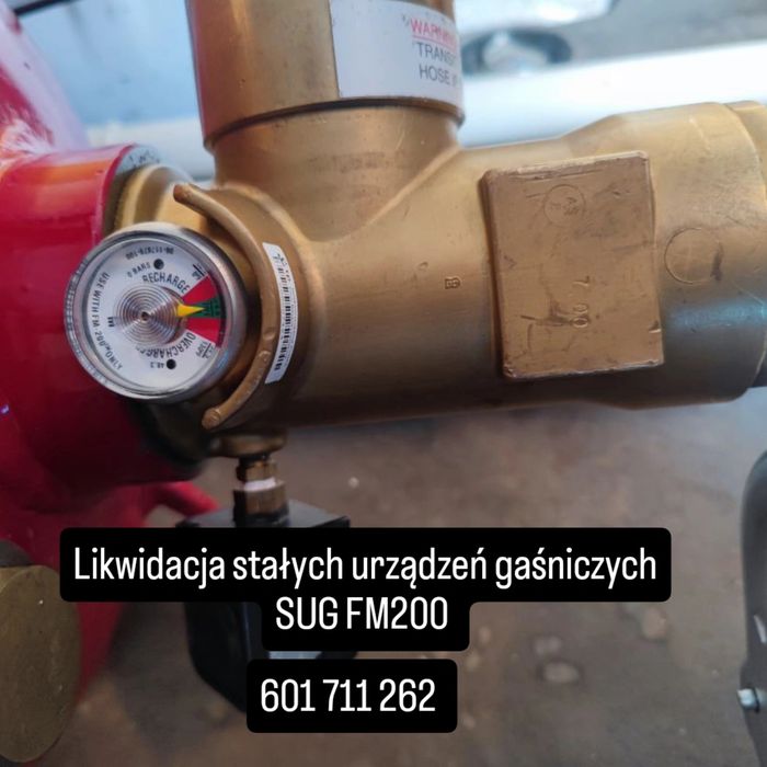 Likwidacja starych urządzeń gaśniczych SUG Skup butli FM200,FE36,NOVEC 1230
