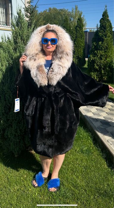 Рр 52-54-56. Норковая шуба Кимоно Легенда! Греция!