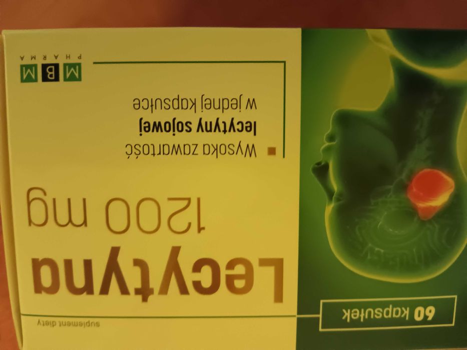 Lecytyna 1200 mg 60 kaps pamięć koncentracja prawidłowy cholesterol