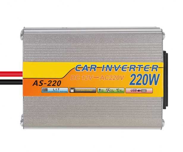 Przetwornica napięcia samochodowa - falownik - 12V/230V - 220W - 6szt