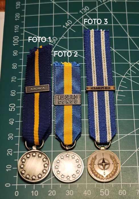 Medalha NATO e UE miniatura com Passadeira