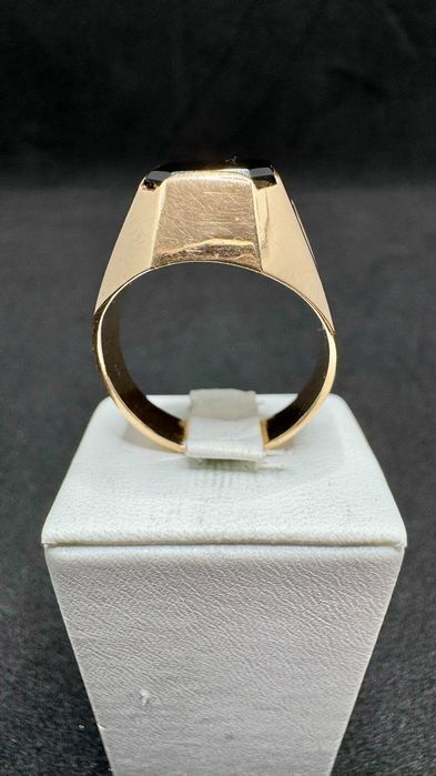 Męski złoty sygnet z czarnym kamieniem 14ct 585, 8,29g, rozmiar: 22