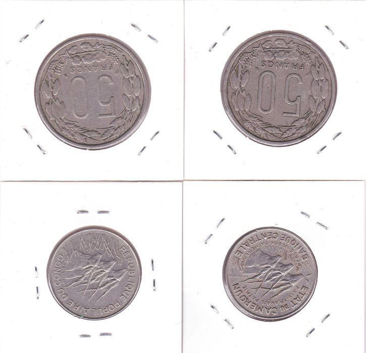 4 moedas África Central / Congo / Camarões / Gabão / Chade
