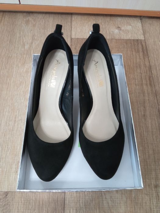 Туфлі натуральна замша та шкіра