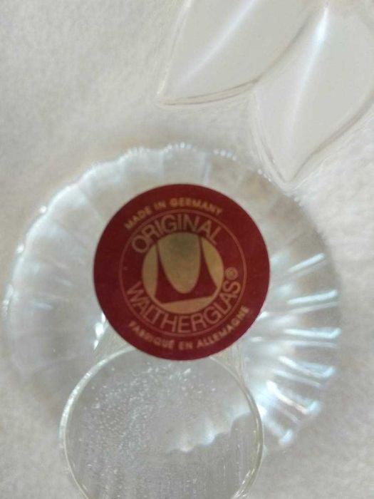 Prato para bolos - Em cristal com flores em Relevo
