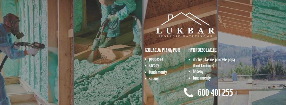 Izolacja Piana PUR Poddasza Strop Fundamenty Garaże Hale