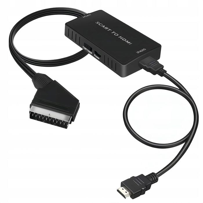 adapter scart hdmi 720p 1080p konwerter tv projektor dvd vhs