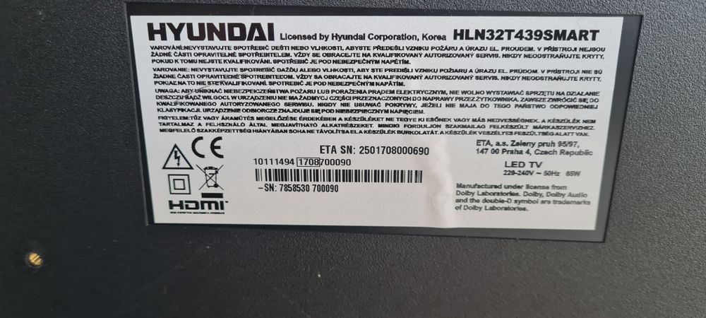 Telewizor 32 całe Hyunday FLM32TS349SMART 32" LED