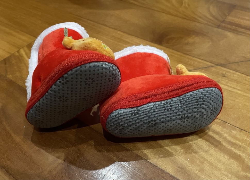 Pantufas bebe com renas natal