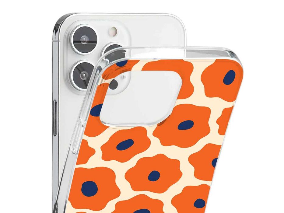 Capa silicone Flores Laranja Matisse para telemóveis Samsung