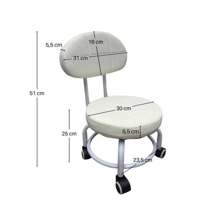 Mini Banco de Pedicure com Encosto