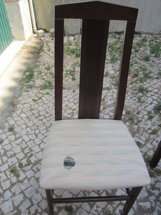 2 cadeiras madeira maciça Mogno vintage resistentes assento almofadado