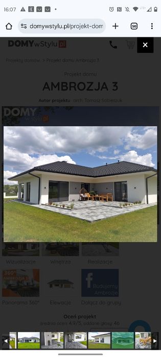 Sprzedam projekt domu parterowego- Ambrozja 3