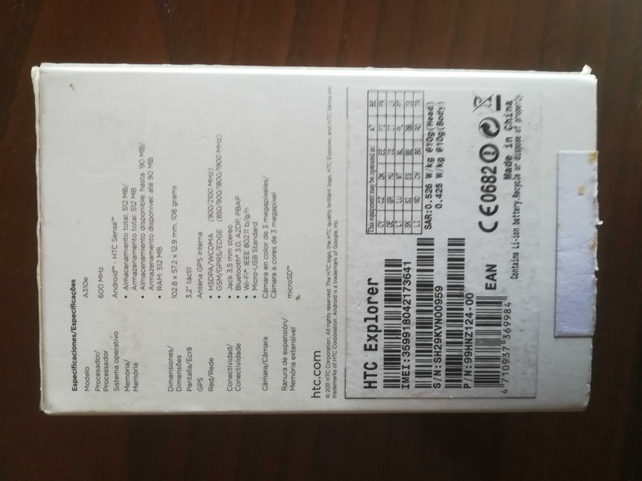 Telemóvel HTC Explorer, A310e.