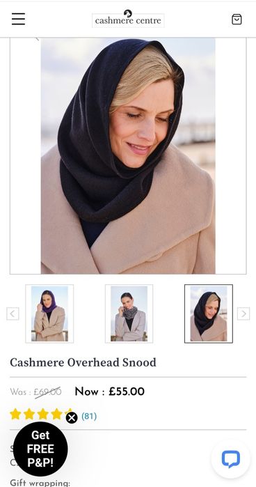 Шарф снуд кашеміровий The Cashmere Centre 100% cashmere