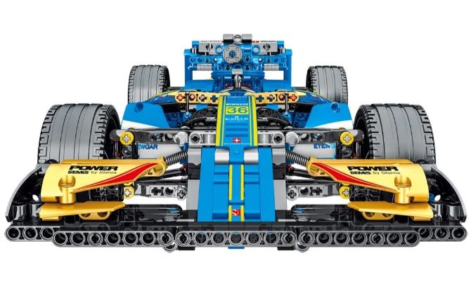 Samochód Wyścigowy Bolid Formuła 1 SF90  Niebieska klocki dla dzieci