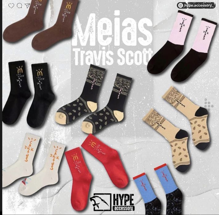 Meias travis scott, cactus jack