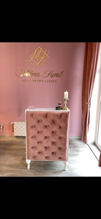 Recepcja welur brudny roz