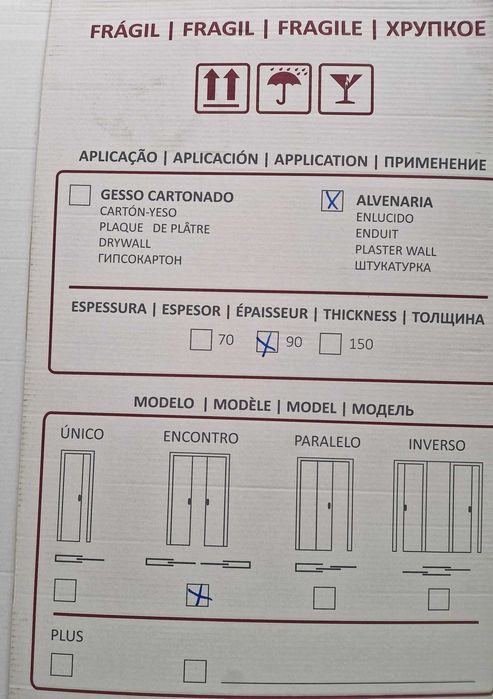 Estrutura para porta de correr - caixilho Gosimat