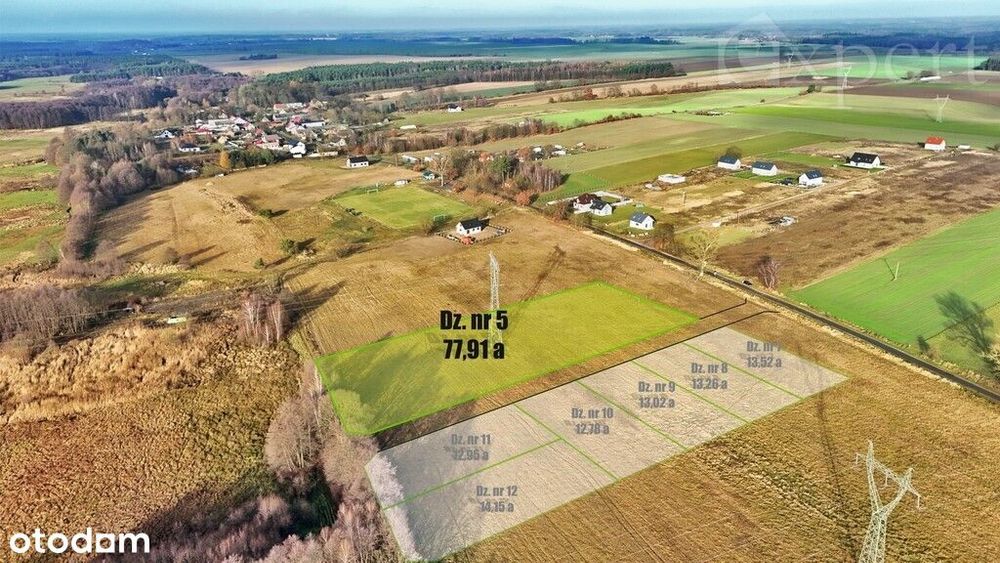 Stargard- Rogowo działka o pow. 7791 m2