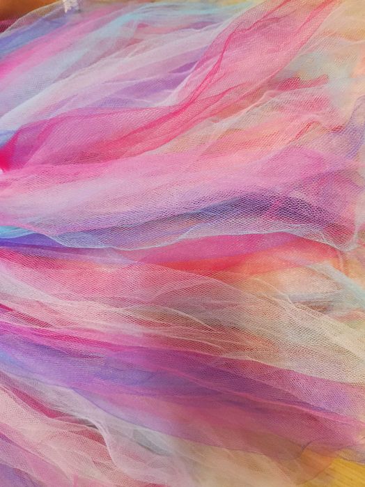 Spódnica tiulowa, tiul, ręcznie robiona  kolorowa, rozmiar 122-140