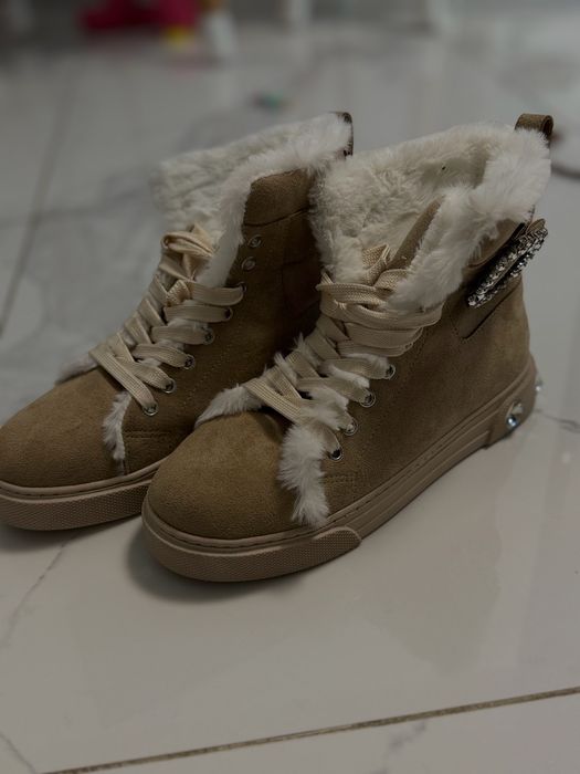 Зимові кеди жіночі, бежеві кеди зимові, кеди dior, зимові кросівки.