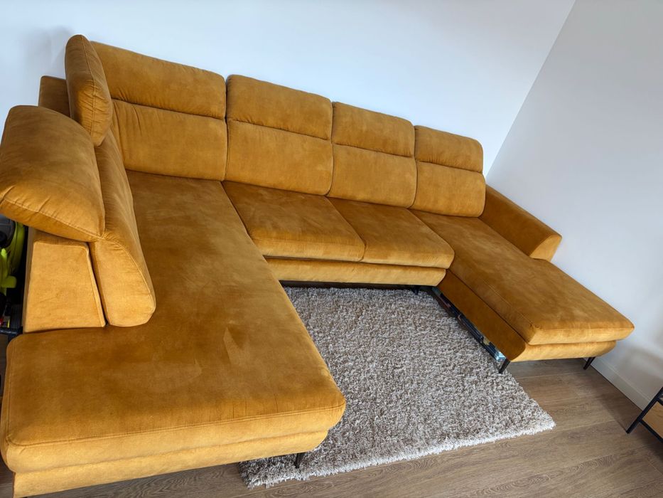 Duża kanapa rozkładana w kształcie litery u