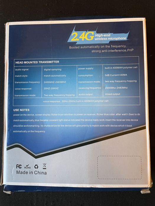 Microfone sem fio lapela