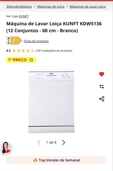1 Maquina de lavar roupa e 1 Lavar louça