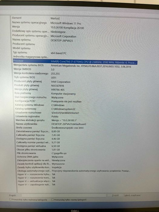 Komputer Intel NUC Skull Canyon i7-6770HQ 8GB 512GB Windows 11