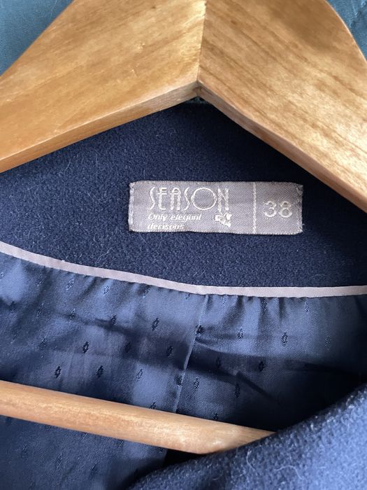 Пальто шерстяне темно-синє