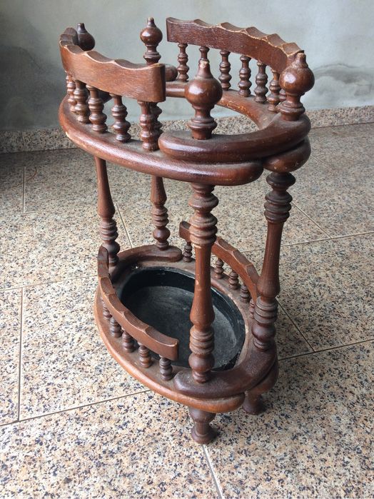 suporte de guarda chuvas vintage madeira e cadeira restaurar assento