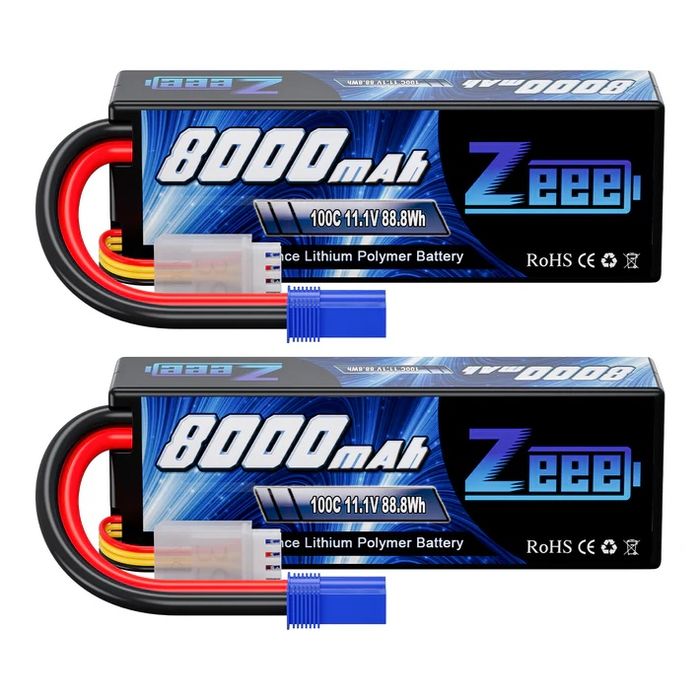Комплект з 2 акумуляторів Zeee 11.1V 8000mAh 3S Lipo100C з роз’ємомEC5