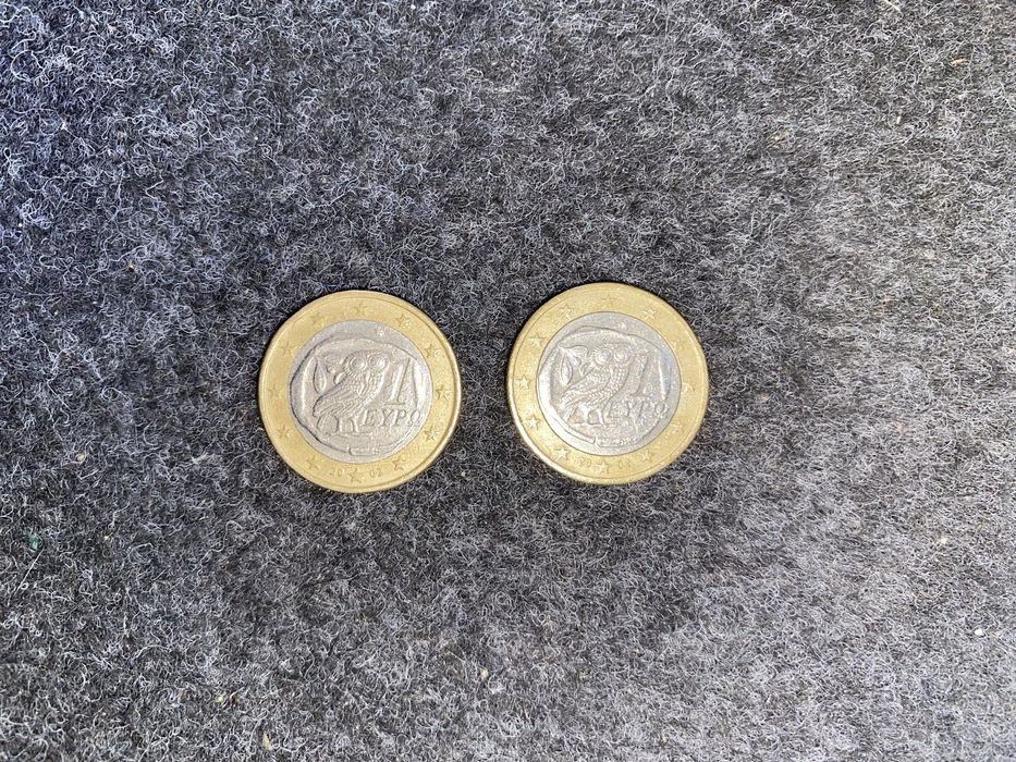 Moedas raras de 1 euro da Grécia