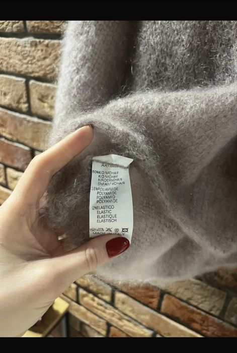 Sweter sweterek ponczo narzutka kid moher rękaw 7/8