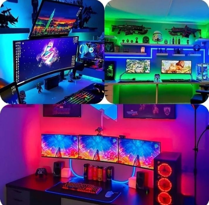 RGB лента, Декор. лента , USB подк., Bluetooth, пульт 3, 5 , 10 м.