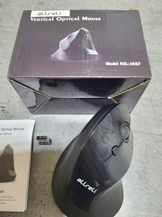 ALLreli Bezprzewodowa pionowa mysz optyczna Ergonomiczna wertykalna PC