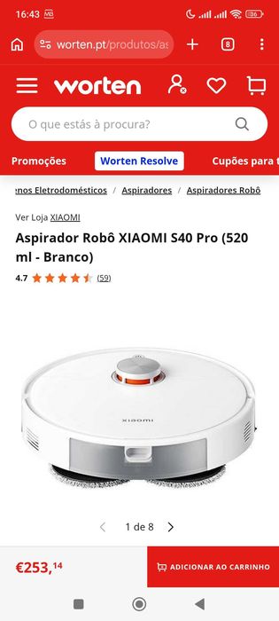 Robot Xiaomi S40 Pró c/ garantia 2 anos