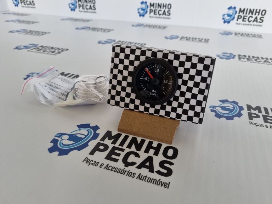Manômetro Pressão de Turbo 2 Bares Fundo Preto