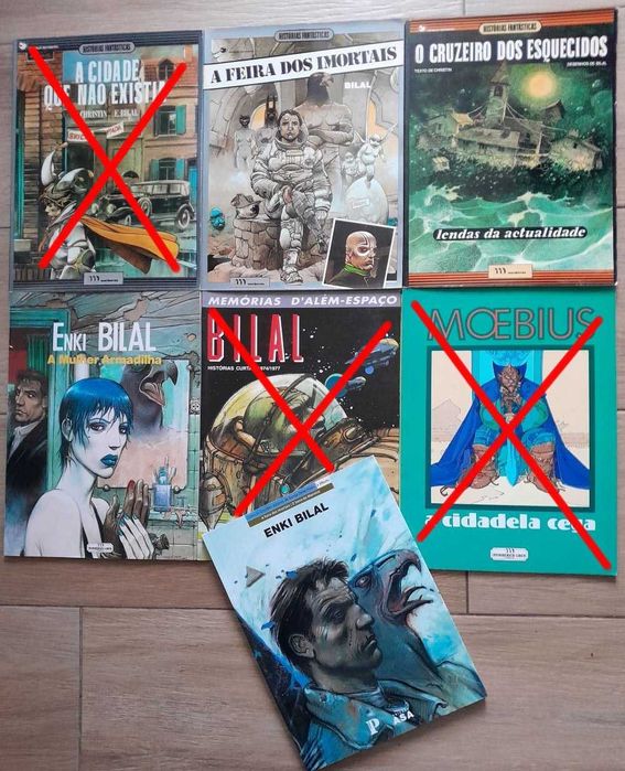 6 livros de Bilal e 1 de Moebius